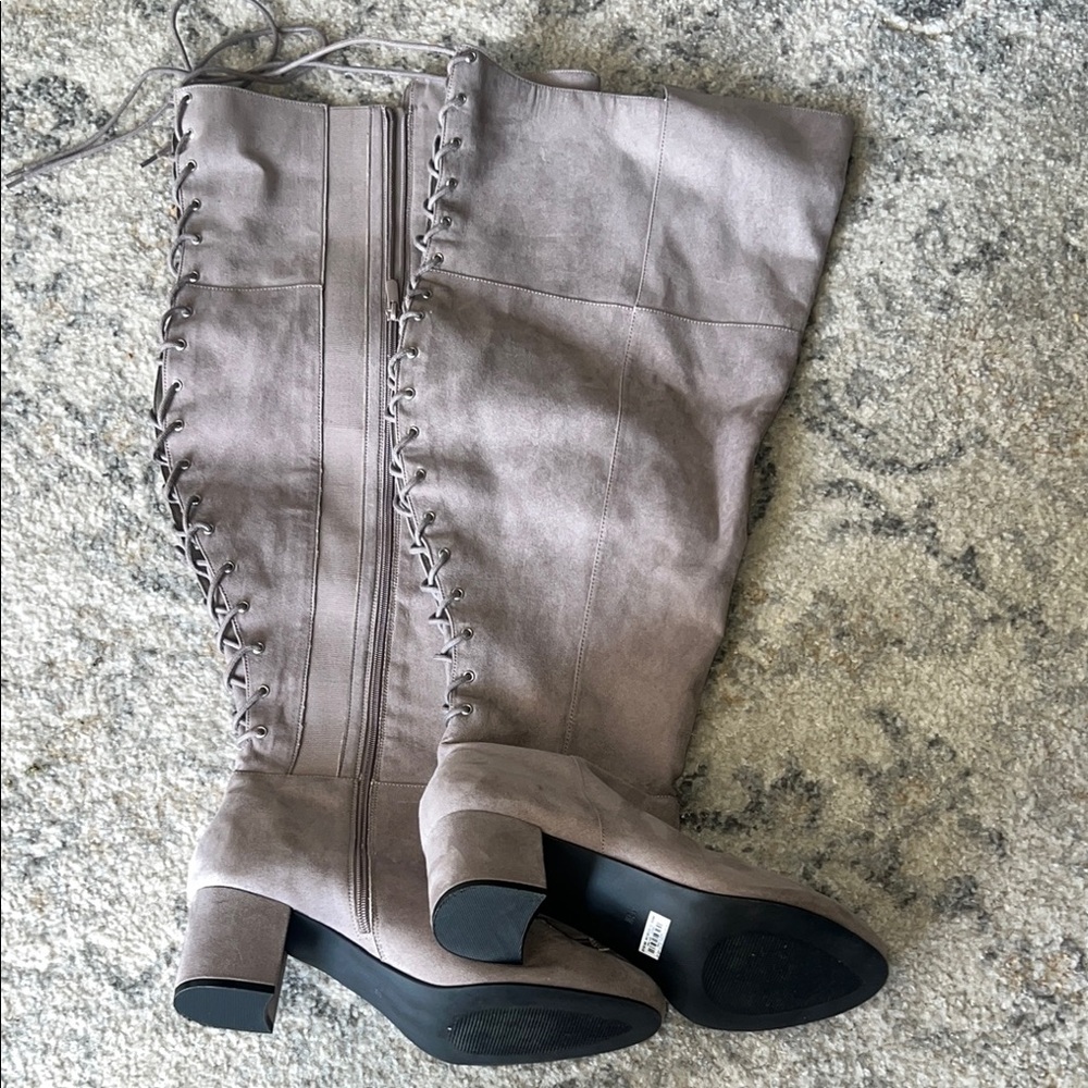 Stylish Gray Knee-High Boots